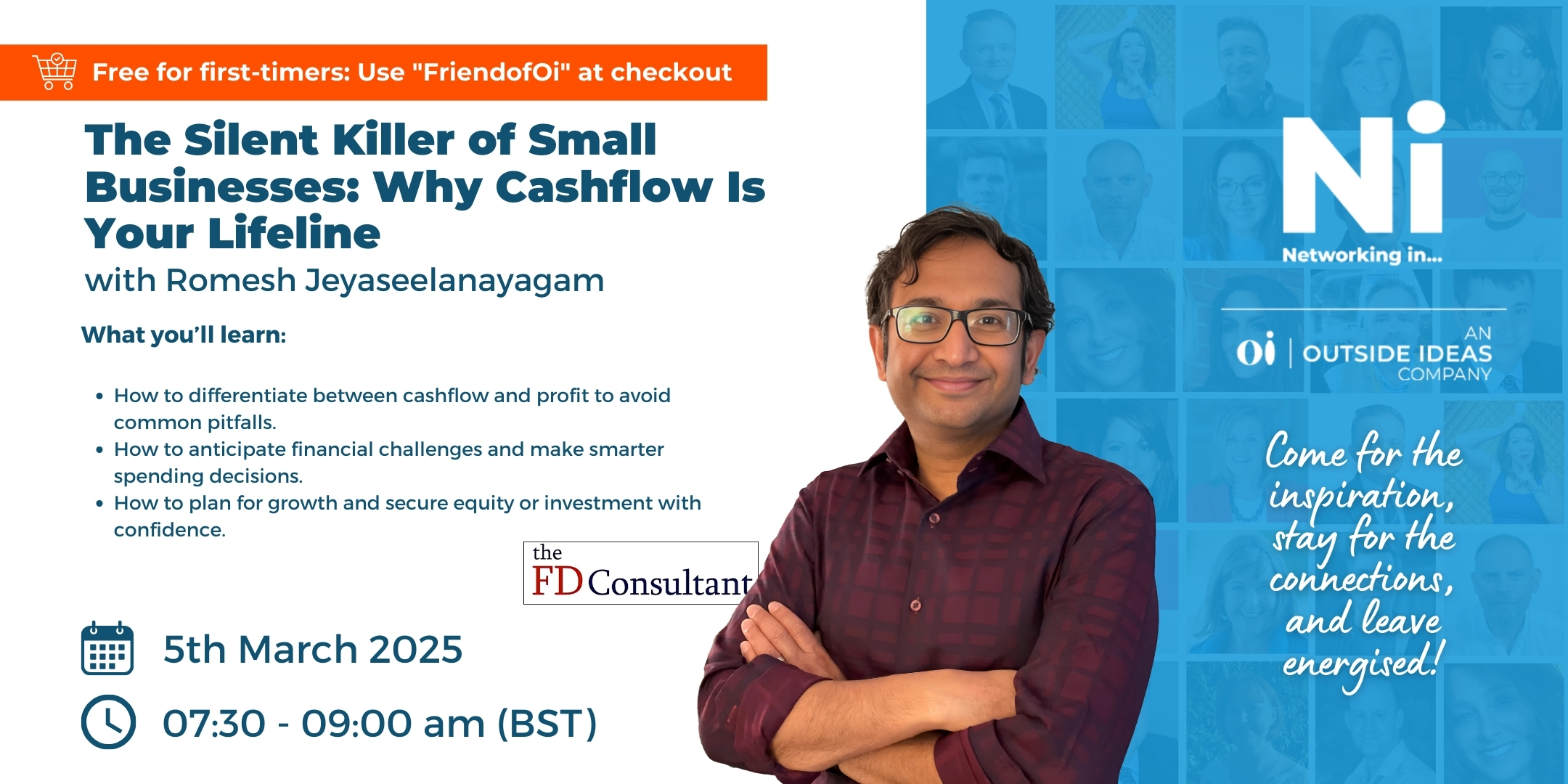 Join our networking event to learn practical, jargon-free tips on cashflow management for micro-businesses. Discover smarter spending strategies and insights to plan for sustainable growth and success.